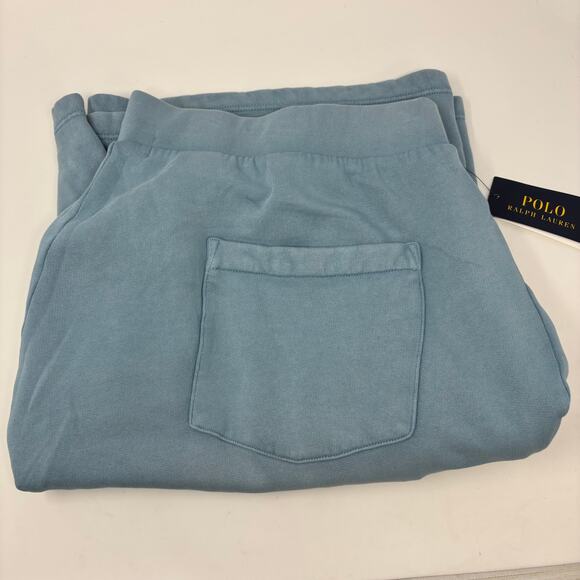 Polo Ralph Lauren 5XLT Light Blue Graphic Pony Drawstrings Jogger Shorts NWT - Picture 1 of 7